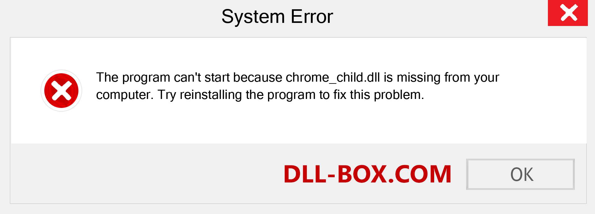 chrome_child.dll file is missing?. Download for Windows 7, 8, 10 - Fix  chrome_child dll Missing Error on Windows, photos, images